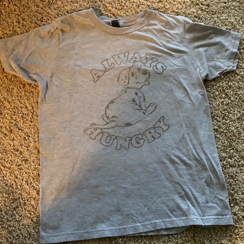 Brand New &acirc;Always Hungry&acirc; 101 Dalmatians Graphic Tee In Heather Grey Color